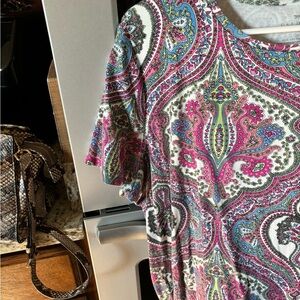 Talbots 2X paisley top